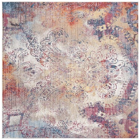 Safavieh 7 x 7 ft. Square Monray 600 Power Loomed RugRed & Multi Color MNY646D-7SQ